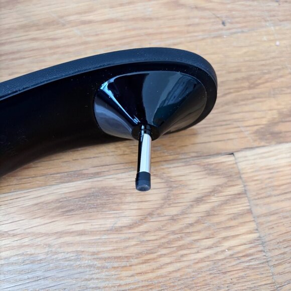 Mango Black Leather Sandals w/ Metallic Heel - Picture 11 of 12